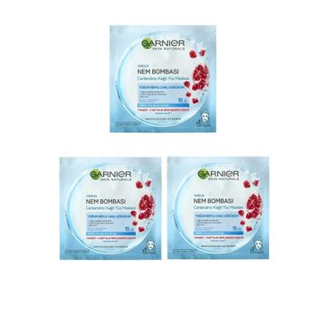 Garnier Nem Bombası Canlandırıcı x3 Kağıt Yüz Maskesi