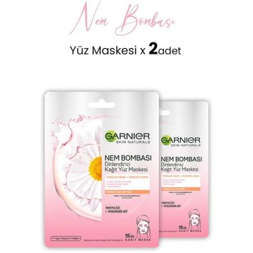 Garnier Nem Bombası Dinlendirici 2x28 gr Kağıt Yüz Maskesi