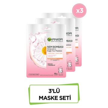Garnier Nem Bombası Ferahlatıcı 32 gr 3'lü Kağıt Maske