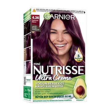 Garnier Nutrisse 4.26 Patlıcan Moru Yoğun Besleyici Kalıcı Krem Saç Boyası