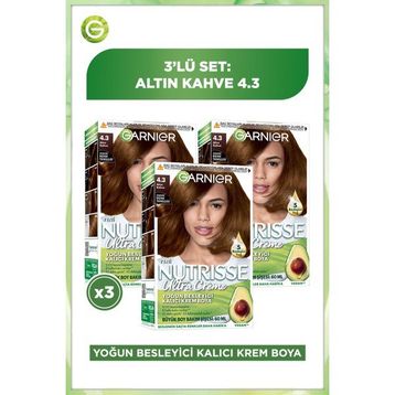 Garnier Nutrisse Ultra Creme 4.3 3x60 ml Saç Boyası