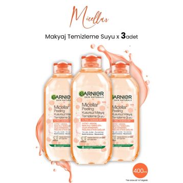 Garnier Peeling Micellar Kusursuz 3x400 ml Makyaj Temizleme Suyu