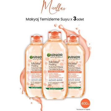 Garnier Peeling Micellar Kusursuz 3x400 ml Makyaj Temizleme Suyu