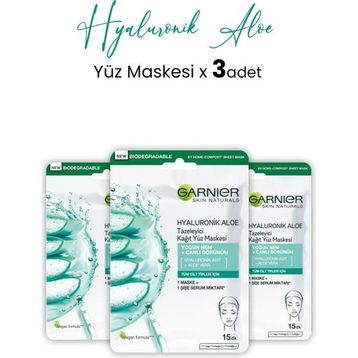 Garnier Tazeleyici Hyaluronik Aloe 3x28 gr Kağıt Yüz Maskesi