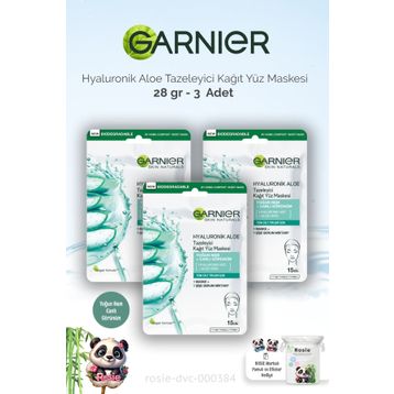 Garnier Tazeleyici Hyaluronik Aloe 3x28 gr Kağıt Yüz Maskesi