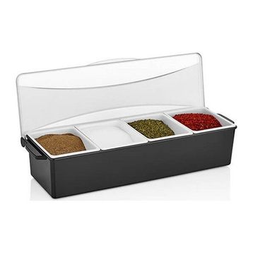 GastroPlast 4 Bölmeli Kapaklı Bar Konteyner
