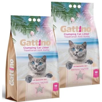 Gattino Bebek Pudralı 2x10 lt Kedi Kumu