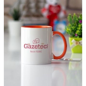 Gazeteci Turuncu Kupa Bardak