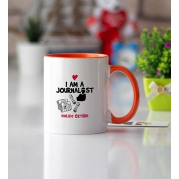 Gazeteci Turuncu Kupa Bardak