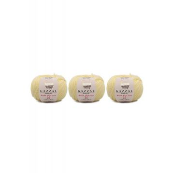 Gazzal 3413 Baby Cotton 25 gr 3'lü El Örgü İpi