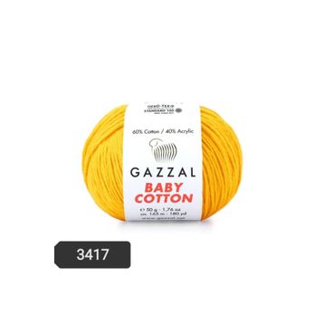 Gazzal 3417 Hardal Sarısı Baby Cotton El Örgü İpi