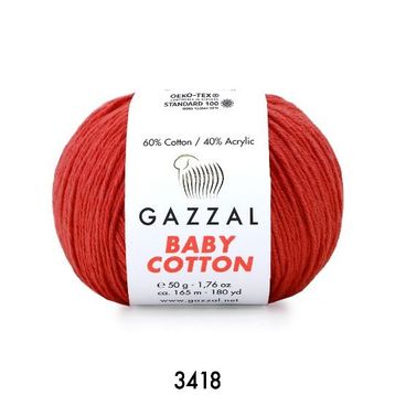 Gazzal 3418 Kırmızı Baby Cotton El Örgü Ipi