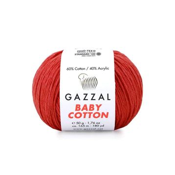 Gazzal 3418 Kırmızı Baby Cotton El Örgü Ipi