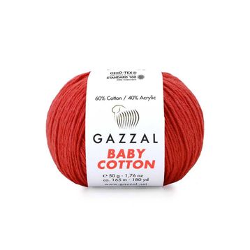 Gazzal 3418 Kırmızı Baby Cotton El Örgü Ipi