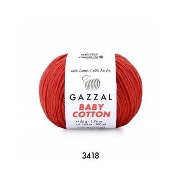 Gazzal 3418 Kırmızı Baby Cotton El Örgü Ipi