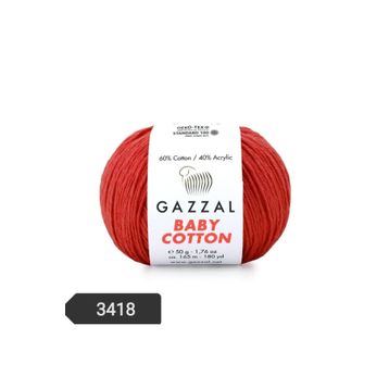 Gazzal 3418 Kırmızı Baby Cotton El Örgü Ipi