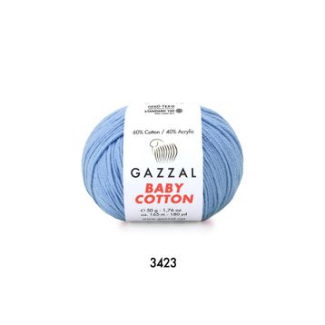 Gazzal 3423 Açık Mavi Baby Cotton El Örgü Ipi