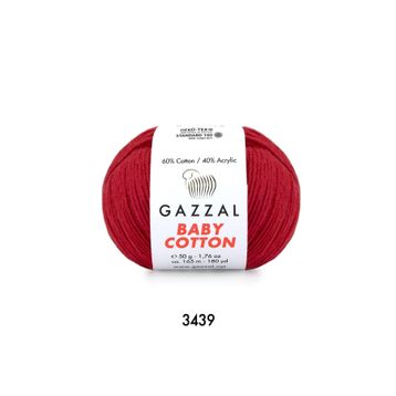 Gazzal 3439 Kırmızı Baby Cotton El Örgü İpi
