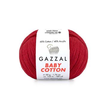 Gazzal 3439 Kırmızı Baby Cotton El Örgü İpi