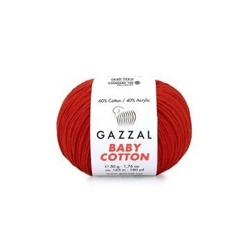 Gazzal 3443 Kırmızı Baby Cotton El Örgü Ipi