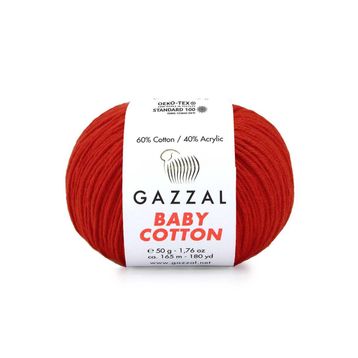 Gazzal 3443 Kırmızı Baby Cotton El Örgü Ipi