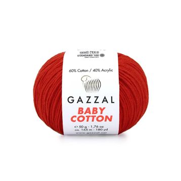 Gazzal 3443 Kırmızı Baby Cotton El Örgü Ipi