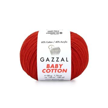 Gazzal 3443 Kırmızı Baby Cotton El Örgü Ipi