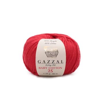 Gazzal 3443 Kırmızı Baby Cotton El Örgü Ipi