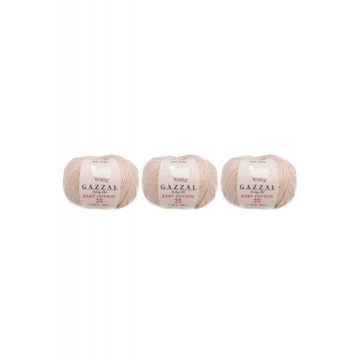 Gazzal 3445 Baby Cotton 25 gr 3'lü El Örgü İpi