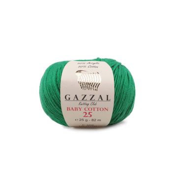 Gazzal 3456 Baby Cotton 25 El Örgü İpi Yeşil