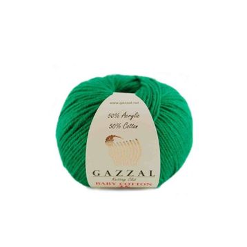 Gazzal 3456 Baby Cotton 25 El Örgü İpi Yeşil