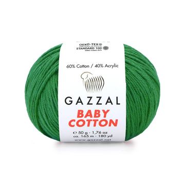 Gazzal 3456 Baby Cotton 25 El Örgü İpi Yeşil