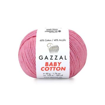 Gazzal 3468 Pembe Baby Cotton El Örgü İpi