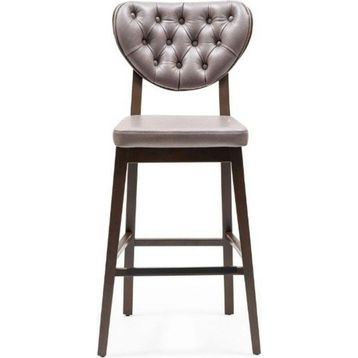 Gazzini Furniture Olivya Ahşap Ceviz Gri Bar Sandalyesi