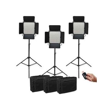 GDX Cf-led 1024 w 3'lü Sürekli Video Panel Led Işık Seti