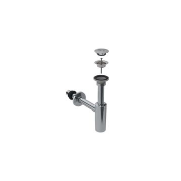 Geberit 151.020.21.1 T Tipi Süzgeç Lavabo Sifonu ve Parlak Krom Süzgeç Kapağı Seti