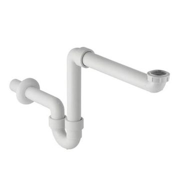 Geberit 261.862.11.1 ve 241.503.00.1 Beyaz Yer Tasarruflu Lavabo Sifonu ve Lavabo Süzgeci Takımı