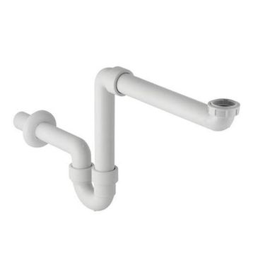 Geberit 261.862.11.1 ve 241.503.00.1 Beyaz Yer Tasarruflu Lavabo Sifonu ve Lavabo Süzgeci Takımı