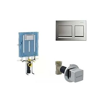 Geberit Alpha 8 cm 3'lü Parlak Krom Gömme Rezervuar Seti