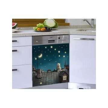 Gece Kedi Bulaşık Makinesi Sticker