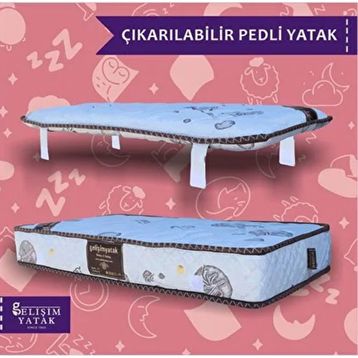 Gelişim Yatak Çıkarılabilir Pedli Yarı Ortopedik 110x200 cm Bamboo Yaylı Yatak
