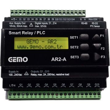 Gemo AR2-A-230VAC-12D2A Programlanabilir Akıllı Röle
