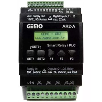 Gemo AR2-A-230VAC-8D-RTC Programlanabilir Akıllı Röle