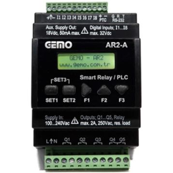 Gemo AR2-A-230VAC-8D-RTC Programlanabilir Akıllı Röle