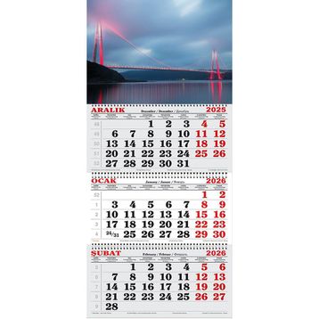 Genç Dijital Baskı 2026 Yılı Boğaz Köprüsü ve Gökyüzü Gemici Takvimi
