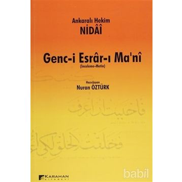 GENC-I ESRAR-I MA'NI (İNCELEME - METIN) - ANKARALI HEKIM NIDAI