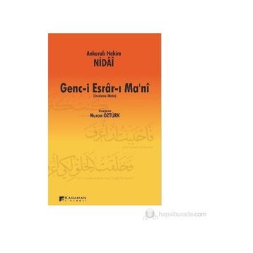 GENC-I ESRAR-I MA'NI (İNCELEME - METIN) - ANKARALI HEKIM NIDAI