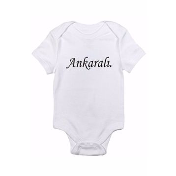 Genel Ankaralı Baskılı Beyaz Bebek Body