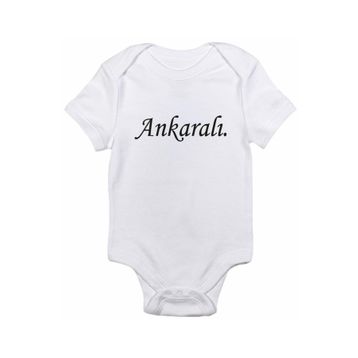 Genel Ankaralı Baskılı Beyaz Bebek Body