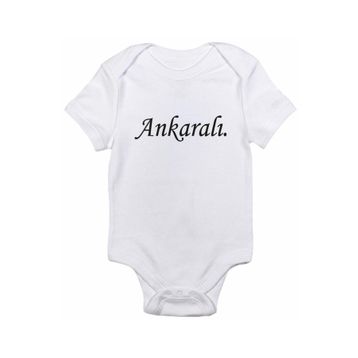 Genel Ankaralı Baskılı Beyaz Bebek Body